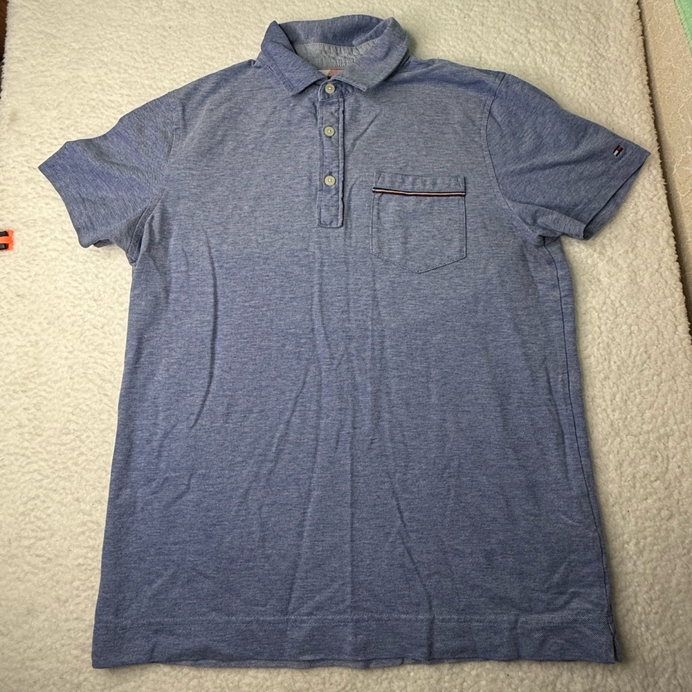 Tommy Hilfiger Men's Slim Fit Short Sleeve Button Front Shirt M Casual Going Out